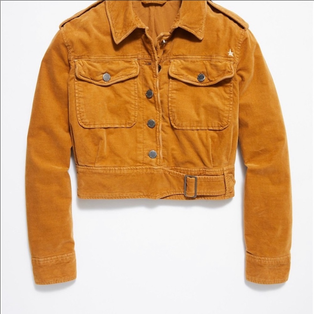 Free People Corduroy Jacket in a beautiful mustard color.